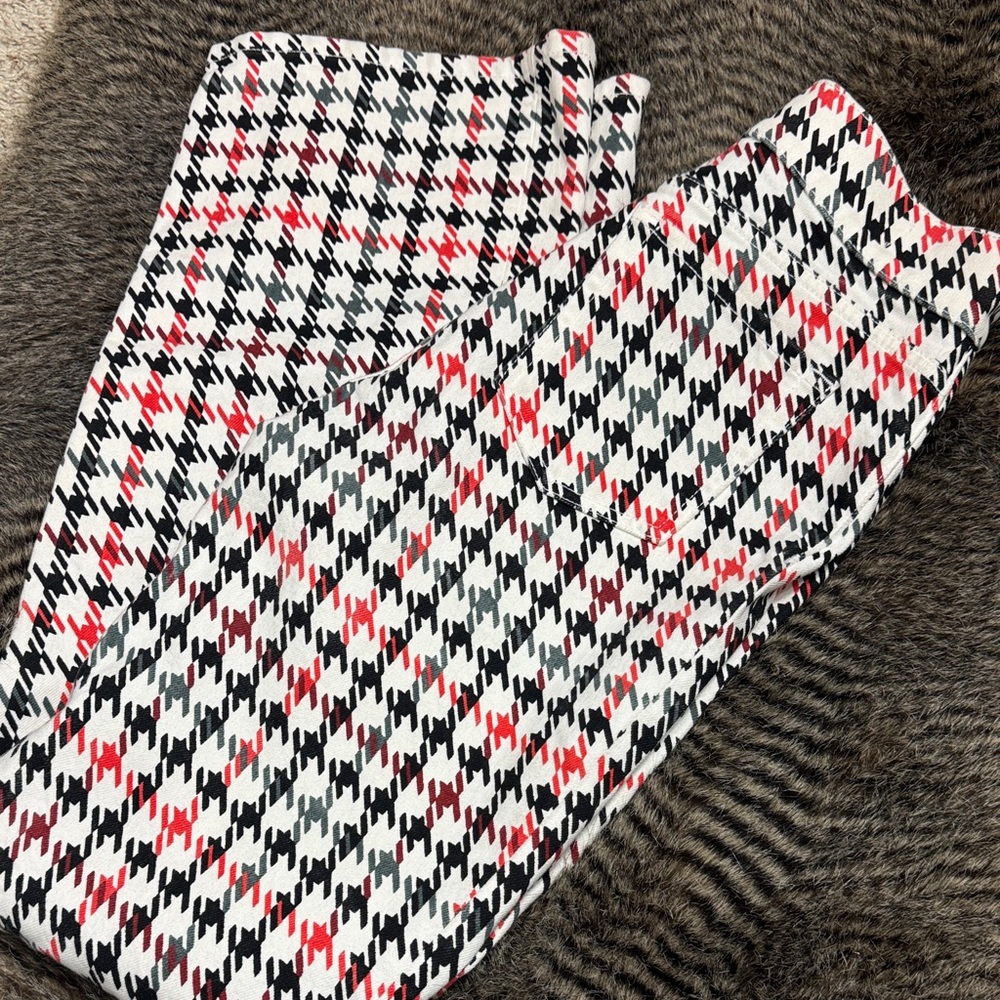 Houndstooth denim jeans blown size 27